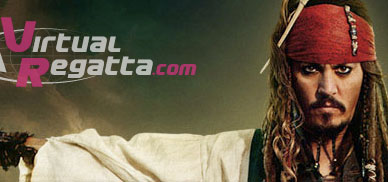 Unter den Augen von Käptn Jack Sparrow segelt die virtuelle Flotte in die Karibik
