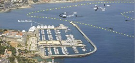 Der geplante neue Amerca´s Cup Kurs vor dem Hafen im portugiesischen Cascais. © americascup.com