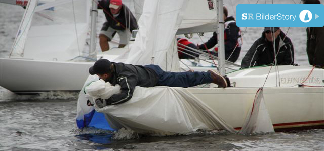 Drachen-Baustelle bei der Herbst-Verbandsregatta auf der Alster. © Peter Kähl