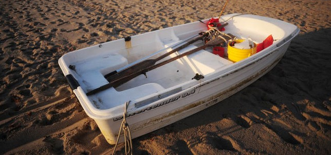 Das Ruderboot, mit dem die Schiffbrüchigen drei Tage lang um ihr Leben gerudert sind. © Sun Sentine