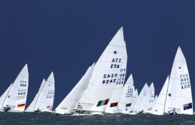 Das Team Germany zeigt sich stark in der Starboot-Flotte. Hier liegen Polgar/Koy vielversprechend im Rennen. © Ocean Images
