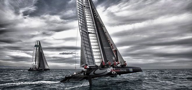 Artemis bei den ersten Testfahrten mit dem neuen zweiten AC45. © Sander van der Borch / Artemis Racing