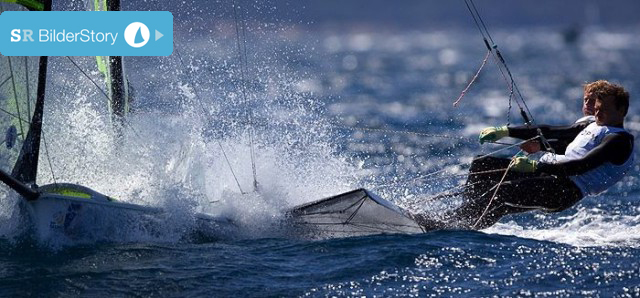 Die 49er haben in Hyères mit der kurzen, steilen Welle zu kämpfen. © JM Liot / DPPI / FFvoile