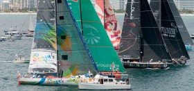 Start zur siebten Volvo Ocean Race Etappe von Miami nach Lissabon. Das Feld liegt auch in der Gesamtwertung so eng zusammen. © PAUL TODD/Volvo Ocean Race Start zur siebten Volvo Ocean Race Etappe von Miami nach Lissabon. Das Feld liegt auch in der Gesamtwertung so eng zusammen. © PAUL TODD/Volvo Ocean Race