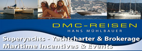DMC-Reisen Hans Mühlbauer - Yachtcharter, Mitsegeln, Flottillen, maritime Events und Meer - weltweit