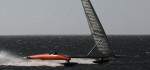 Vestas Sailrocket schafft den Weltrekord und ist jetzt das schnellstes Fahrzeug unter Segeln. © Sailrocket
