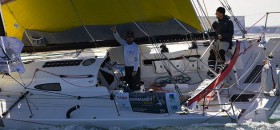 Mathias Müller von Blumencron (r.) und Boris Herrmann segelten zum zweiten Mal das Normandy Channel Race. © Jean Marie Liot Mathias Müller von Blumencron (r.) und Boris Herrmann beim Normandy Channel Race