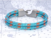 Edle maritime Armbänder aus echtem Segeltau. Dabei werden 15 verschiedene Modelle angeboten. Doppelloop in modischen Farben, ... © www.3sails.eu