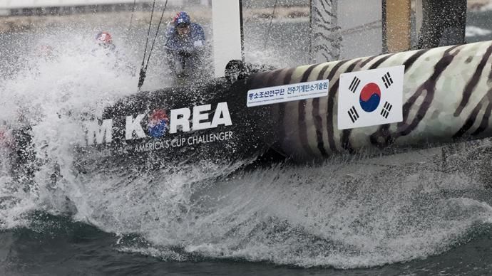 49er Weltmeister Nathan Outteridge gelang eine hervorragende Premiere mit dem Korea Team ©  ACEA 2012/ GILLES MARTIN-RAGET