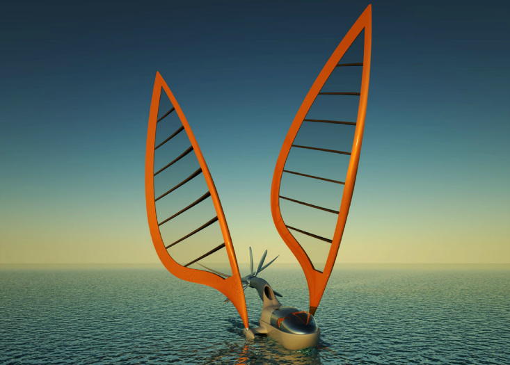 Die starren Segel-Flügel können wie Windsurf-Riggs frei ausgerichtet werden © Octuri