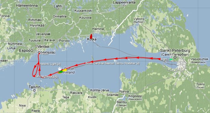 Team Germany fuhr mit seinem Schaden nach Kotka, die restlichen vier Schiffe absolvierten die Etappe nach Helsinki.  © onEdition