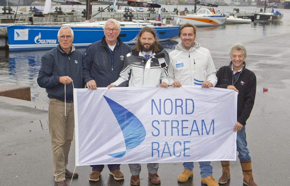 Die fünf Skipper beim Nord Stream Race: Thomas Jungblut (GER), Pieter Keijzer (NED), Vladimir Liubomirov ,(RUS) Tim Kroger (GER), Jacques Pelletier (FRA)  © onEdition