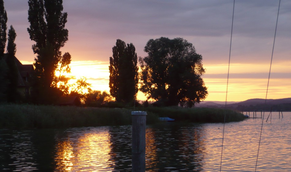 Abendstimmung am Bodensee: Schön war's beim Rettich-Cup 2011 auf der Reichenau und jetzt setzt sich die Abendbrise durch. © CS