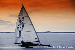 Ramloese, Denmark: DANISH DN ICEBOAT CHAMPIONSHIPS - approx 30 ice sailors competed for the Danish Championship on Lake Arresoe 50 kilometers north of Copenhagen, Denmark. © www.mickanderson.dk