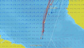 Die BWR Flotte am 13.1. "Neutrogen" (rot) hält den Anschluss an die Spitze.