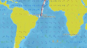 Dieses Wetter liegt auf dem Kurs Richtung Südafrika vor der Flotte. Ein westlicher Bogen verspricht den größten Erfolg