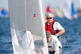 SAP-Gründer Hasso Plattner bei der 505er-WM in Dänemark. © Mick Anderson/SAILINGPIX.DK