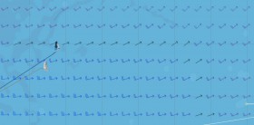 Der alte Race-Tracker zeigt im Gegensatz zum neuen an, dass "Mapfre" an der Spitze schon wieder weggehalst ist. Die Spanier lassen die führenden Franzosen nicht zur Ruhe kommen und liegen nur noch knapp 8 Meilen zurück.