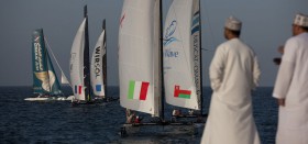 Araber vor Flotte. Die Extreme Sailing Series war für die Veranstalter ein guter Erfolg. © Lloyd Images