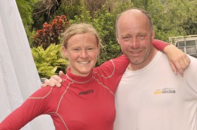 Für die Deutschen Meister Meike Schomäker und Holger Jess wehte der Wind zu stark um ihre Titelambitionen ausspielen zu können. Sie belegten Rang 17. © Christophe Favreau