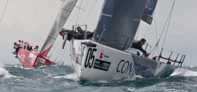 "Container" mit Markurs Wieser liegt beim Audi MedCup nach dem ersten Tag deutlich vor "All4One" mit Jochen Schümann. © Gattini/Audi MedCup
