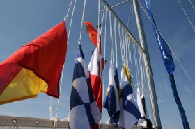 Wettfahrtleiter-Klaviatur. Welche Flagge muss wann hoch? Die Entscheidungen sind nicht immer einfach. © YC Immenstaad/sailing-photography.com