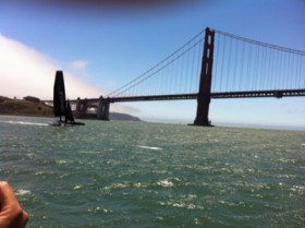 Es hackt in der Frisco Bay. Das America´s Cup Revier präsentiert sich spektakulär der Öffentlichkeit. © Felix Schulte