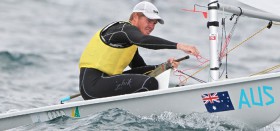 ISAF Weltsegler des Jahres Tom Slingsby gewinnt die Laser-Konkurrenz bei den Pre Olympics in Weymouth. © Thom Touw-thouw