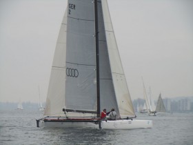 Der SAY 30 kam als zweites Schiff ins Ziel und landete berechnet auf Rang 57. Yardstick kann hart sein. © DSMC