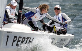 Die Elliott 6m hat beim Match Race Duell der Frauen in Perth ihren bisher größten Auftritt als Olympische Bootsklasse. © Ocean Images