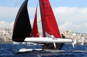 Die EM der F18 Katamarane ist auch ein Schaulaufen der Konstrukteure. Hobie ist mit dem Wildcat am Start. © RCNGC