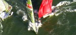 Rolex Miami OCR Crash Video: Vom 49er Bugspriet getroffen