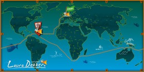 Die Route von Dekker und "Guppy". Statt durch das Piratengebiet segelte sie rund Afrika. © lauradekker.nl