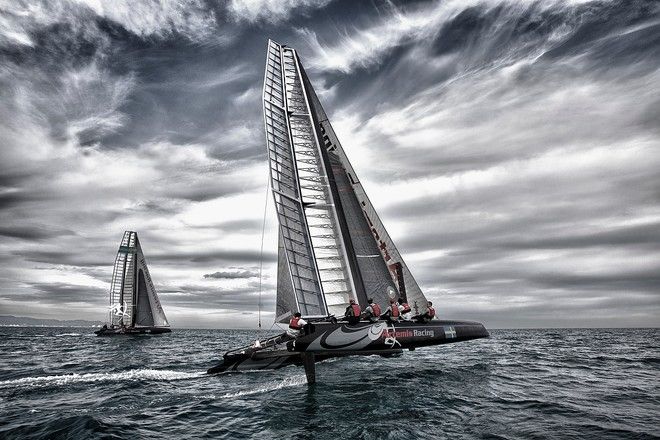 Artemis bei den ersten Testfahrten mit dem neuen zweiten AC45. © Sander van der Borch / Artemis Racing