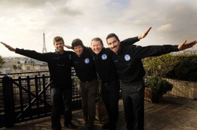 Das neue TEam für Rekorde (v.l.): Jacques Vincent, Jean Le Cam, Alain Thébault und Luc Alphand © l'Hydroptère DCNS