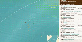 "mare" segelt im frischeren Nordwind und hat sich von Platz fünf auf zwei vorgeschoben. Anna Maria Renken (grün) versucht auf Platz neun den Anschluss zu halten.