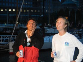 Anna Maria Renken und Jean-Edouard Criquioche können ihren sechsten Platz in New York kaum fassen. © Atlantic Cup