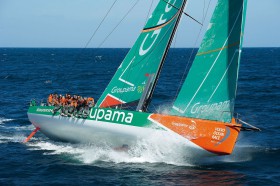 Mit dem optimierten Juan K. Design hat schließlich wieder einmal das schnellste Schiff gewonnen. © Groupama