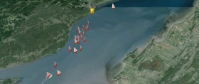 Die nördlichere Route von Stephan Le Diraison hat ihm einen 6,5 Meilen Vorsprung vor "Mare" beschert.