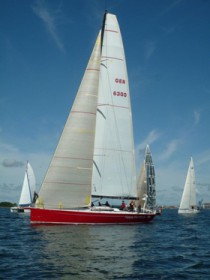 Gewinner Haspa Hamburg beim Torstart der ersten Etappe in Karlskrona © S.Rickert