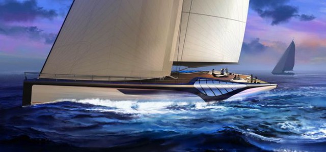 amorphe Formen am Übergang zwischen Bordwand und Deck: Die "Exo" wird gestalterisch eine Art segelnder Jugendstil. © Dykstra/Claydon Reeves
