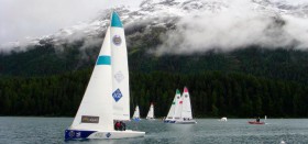 Die Flotte der Blue 26 Yachten auf dem St. Moritz See nach dem Winter-Einbruch. © stmoritz-matchrace Die Flotte der Blue 26 Yachten auf dem St. Moritz See nach dem Winter-Einbruch. © stmoritz-matchrace