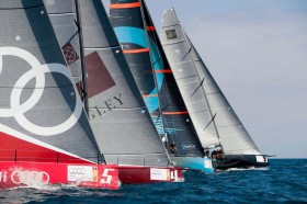 Zeitig an der Startlinie. Aber der Platz reicht bei insgesamt fünf Yachten auch aus. © Xaume Olleros/52 Superseries Zeitig an der Startlinie. Aber der Platz reicht bei insgesamt fünf Yachten auch aus. © Xaume Olleros/52 Superseries