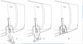 Bei der Brenta-Version wird der Anker beim Bergen (Skizze 1) wie in Skizze 2 gedreht und verschwindet (Skizze 3) in seiner Tasche. © Luca Brenta & C. Bei der Brenta-Version wird der Anker beim Bergen (Skizze 1) wie in Skizze 2 gedreht und verschwindet (Skizze 3) in seiner Tasche. © Luca Brenta & C.