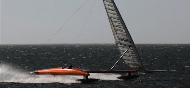Vestas Sailrocket im High Speed Modus. © Sailrocket