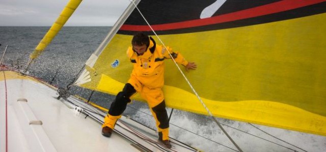 Bernhard Stamm bei der Arbeit. Er liegt mit der Spitzengruppe auf einer Linie. © Jean-Marie Liot / DPPI