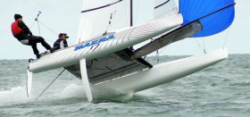 Die Österreicher Thomas Zajac und Tanja Frank über das Fliegen mit der neuen mixed Olympiaklasse Nacra 17. © Zajac/Frank Die Österreicher Thomas Zajac und Tanja Frank über das Fliegen mit der neuen mixed Olympiaklasse Nacra 17. © Zajac/Frank