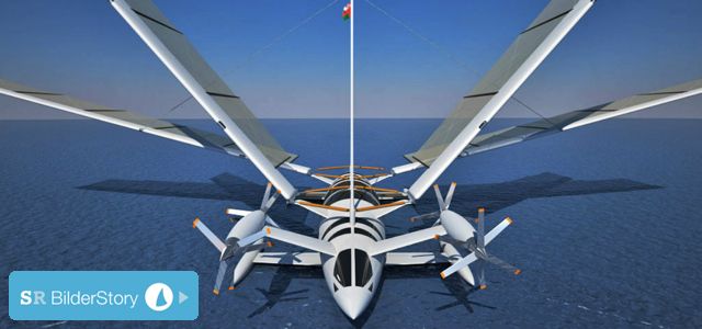 Vision, Zukunft im Segeln, segelndes Flugzeug, fliegende Segelyacht