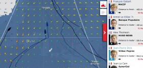Alex Thomson hat links unter Rio de Janeiro Gas gegeben und versucht jetzt Weg nach Osten zu machen. Jean-Pierre Dick wird immer noch von Gegenwind gebremst. Gabart wendete im neuen Wind und passierte klar vor Armel Le Cléac’h. Alex Thomson hat links unter Rio de Janeiro Gas gegeben und versucht jetzt Weg nach Osten zu machen. Jean-Pierre Dick wird immer noch von Gegenwind gebremst. Gabart wendete im neuen Wind und passierte klar vor Armel Le Cléac’h.