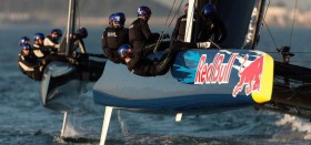 Das deutsche STG/NRV Team schlägt sich hervorragend bei der Qualifikation zum Red Bull Youth America's Cup. © ACEA 2012/Gilles Martin-Raget Das deutsche STG/NRV Team